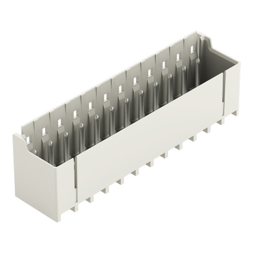 THR male header, 1.4 mm &Oslash; solder pin, straight, light gray