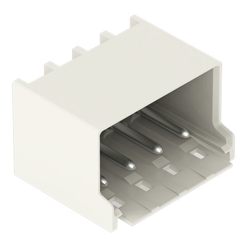 THR male header, 1.4 mm &Oslash; solder pin, angled, light gray