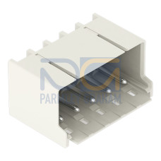 THR male header, 1.4 mm &Oslash; solder pin, angled, light gray