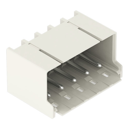 THR male header, 1.4 mm &Oslash; solder pin, angled, light gray