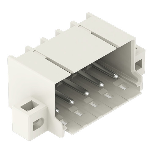 THR male header, 1.4 mm &Oslash; solder pin, angled, light gray