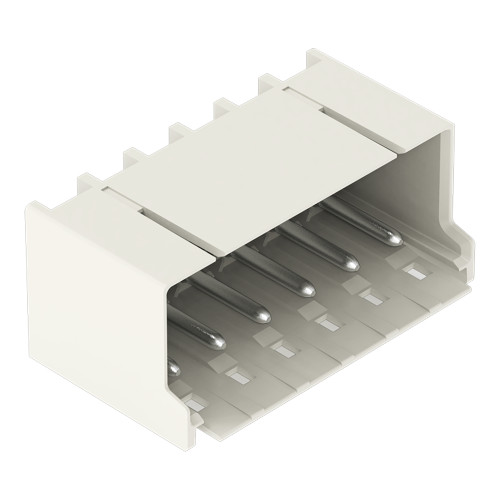 THR male header, 1.4 mm &Oslash; solder pin, angled, light gray