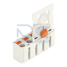 1-conductor female connector, push-button, Push-in CAGE CLAMP&reg;, light gray