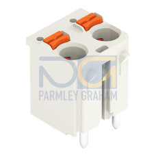 1-conductor THR female connector straight, push-button, Push-in CAGE CLAMP&reg;, light gray