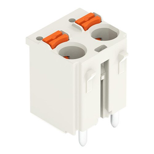 1-conductor THR female connector straight, push-button, Push-in CAGE CLAMP&reg;, light gray