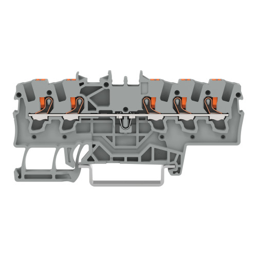 5-conductor through terminal block, with push-button, 1.5 mm&sup2;, gray