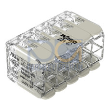 Splicing connector with levers, for all conductor types, for Ex e applications, transparent