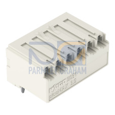 THR female header, angled, Pin spacing 3.5 mm, light gray