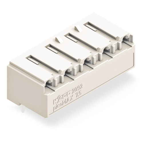 THR female header, angled, Pin spacing 7.5 mm, light gray