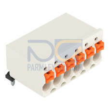 1-conductor THT female connector angled, push-button, Push-in CAGE CLAMP&reg;, light gray