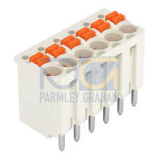 1-conductor THR female connector straight, push-button, Push-in CAGE CLAMP&reg;, light gray