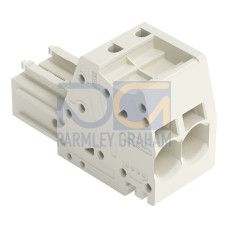 1-conductor female connector, Push-in CAGE CLAMP&reg;, 10 mm&sup2;, light gray