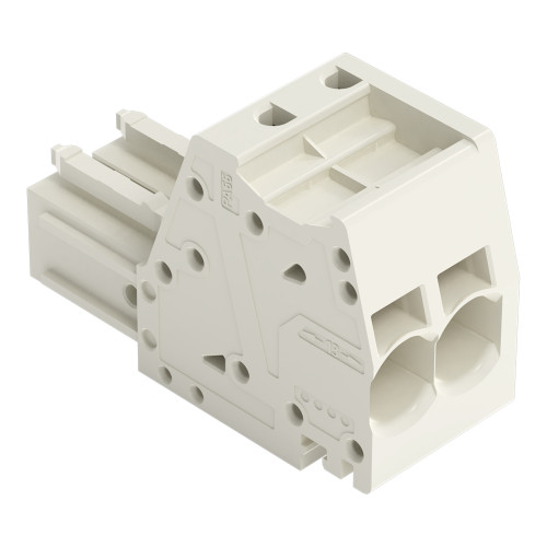 1-conductor female connector, Push-in CAGE CLAMP&reg;, 10 mm&sup2;, light gray