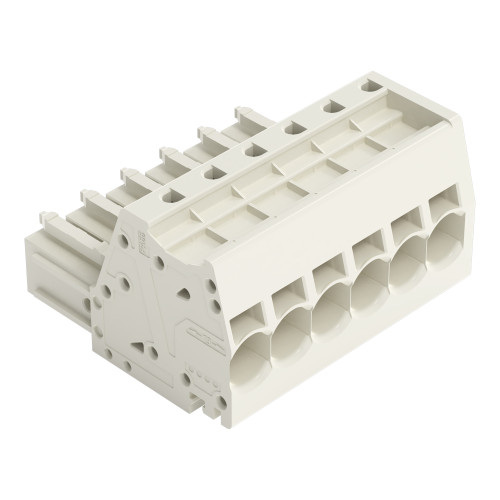 1-conductor female connector, Push-in CAGE CLAMP&reg;, 10 mm&sup2;, light gray