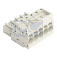 1-conductor female connector, Push-in CAGE CLAMP&reg;, 10 mm&sup2;, light gray