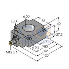 Inductive Sensor, Ring Sensor, Operating voltage 1030 VDC, Rectangular