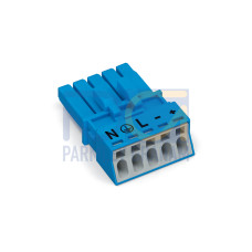 Socket, 5-pole, Cod. I, blue