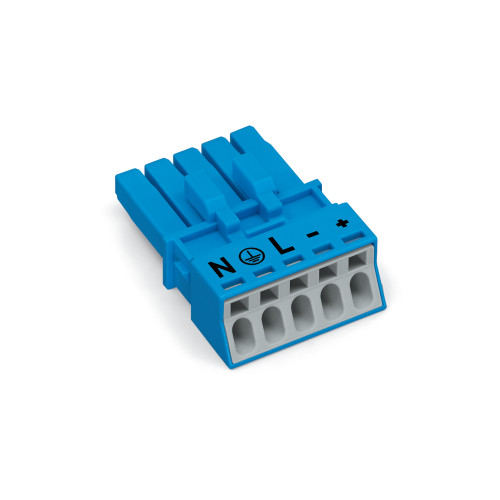 Socket, 5-pole, Cod. I, blue