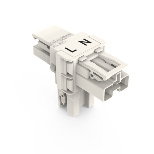 T-distribution connector, 2-pole, Cod. A, white