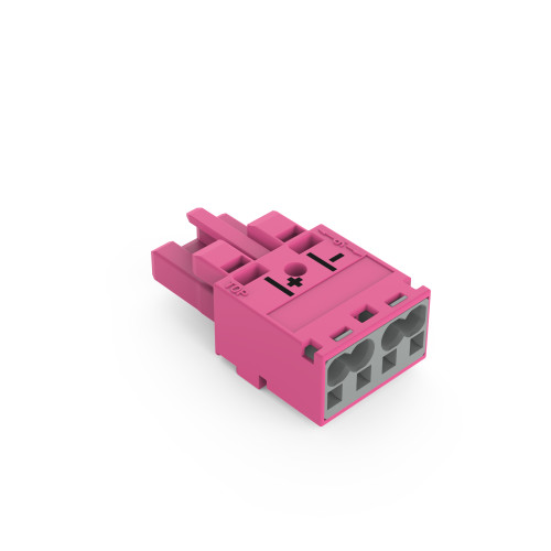 Socket, 2-pole, Cod. B, pink