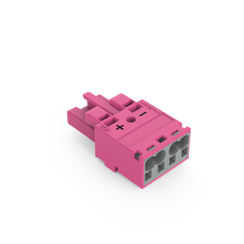 Socket, 2-pole, Cod. B, pink