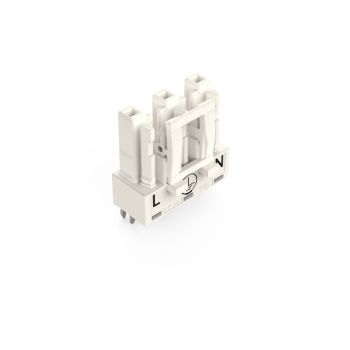 Socket for PCBs, straight, 3-pole, white