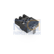 Plug, with direct ground contact, 3-pole, black