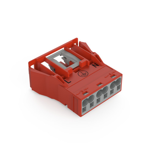 Snap-in socket, 3-pole, Cod. P, red