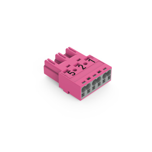 Plug, 3-pole, Cod. B, pink
