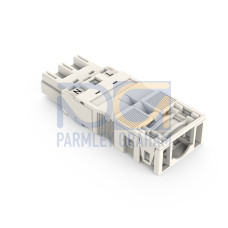 Plug, with strain relief housing, 3-pole, white