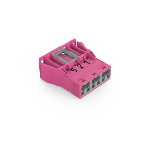 Snap-in plug, 3-pole, Cod. B, pink