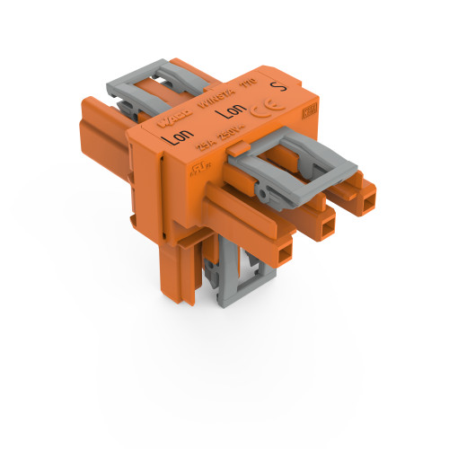 T-distribution connector, 3-pole, Cod. R, orange
