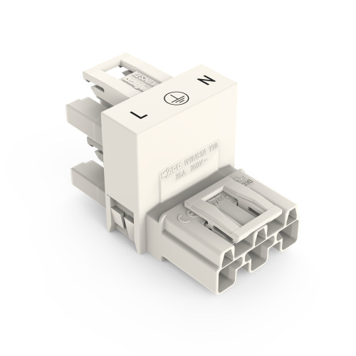 h-distribution connector, 3-pole, Cod. A, white