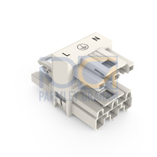 h-distribution connector, 3-pole, Cod. A, white