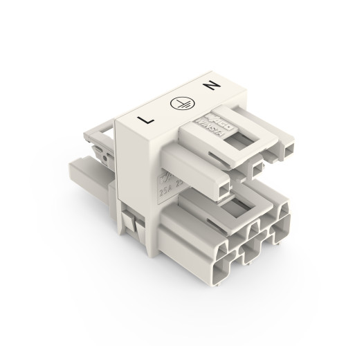 h-distribution connector, 3-pole, Cod. A, white