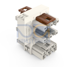 Distribution connector for switches, Single-pole and throttle two-way circuit, 3-pole, white