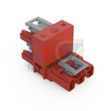 h-distribution connector, 3-pole, Cod. P, red