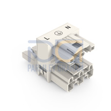 h-distribution connector, 3-pole, Cod. A, white