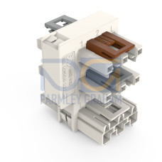 Distribution connector for switches, Single-pole switch and series circuit, 3-pole, white