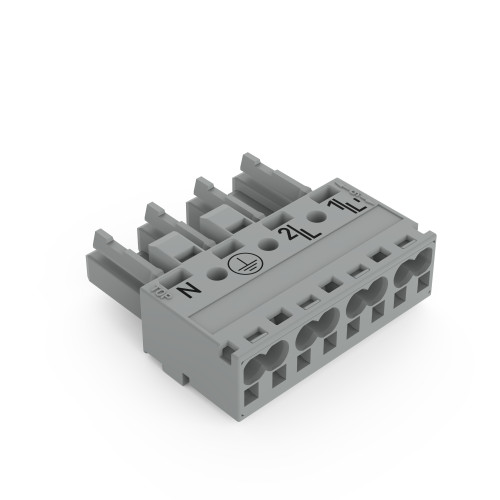 Snap-in socket, 4-pole, Cod. B, gray