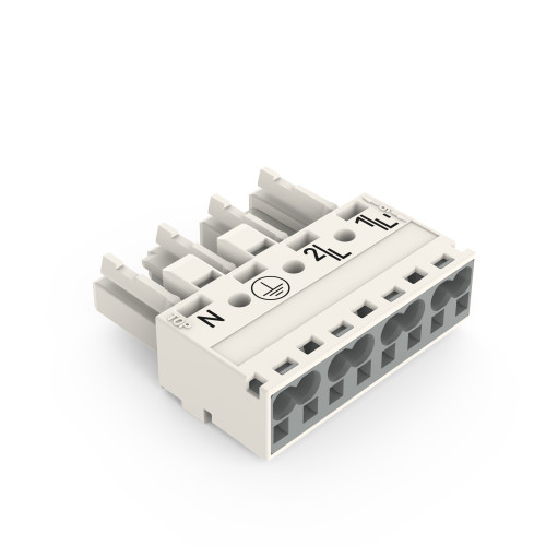 Socket, 4-pole, Cod. A, white