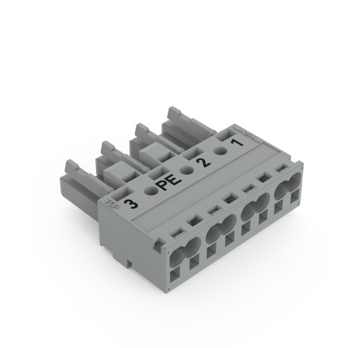 Socket, 4-pole, Cod. B, gray