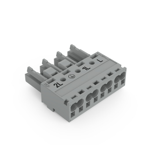 Socket, 4-pole, Cod. B, gray