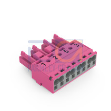 Socket, 4-pole, Cod. B, pink