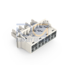 Snap-in socket, with protruding mating face, 4-pole, white