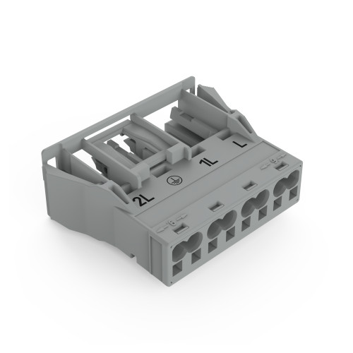 Snap-in socket, 4-pole, Cod. B, gray