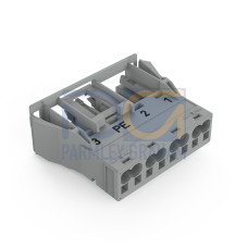 Snap-in socket, 4-pole, Cod. B, gray