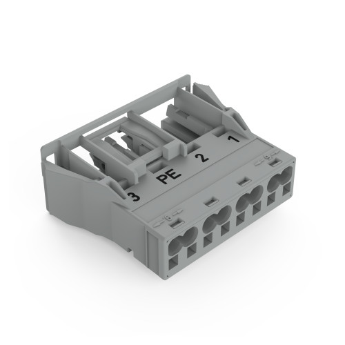 Snap-in socket, 4-pole, Cod. B, gray