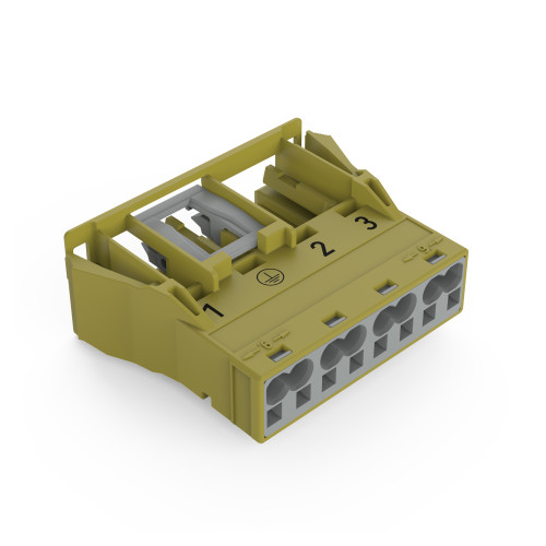 Snap-in socket, 4-pole, Cod. B, light green