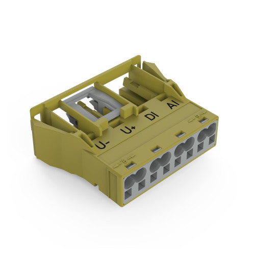 Snap-in socket, 4-pole, Cod. B, light green